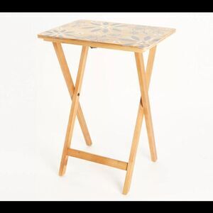 Temp-tations Folding Wood TV Tray Table with Removable Tray